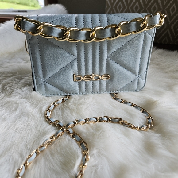 bebe leather & chain 2 way bag NWT - Picture 9 of 10